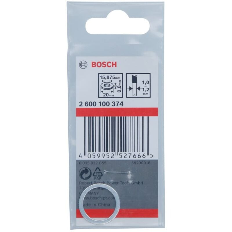 foto del prodotto accessories 2600100374 professional anello dischi riduzione da 20 a 15,875 mm, spessore 0,8 mm, accessorio per sega circolare bosch