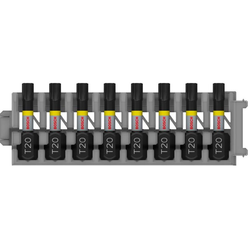 foto del prodotto accessories 2608522380 2608522380 kit di punte per trapano avvitatore impact control, 8 pezzi, con t20, 25 mm 25 bosch