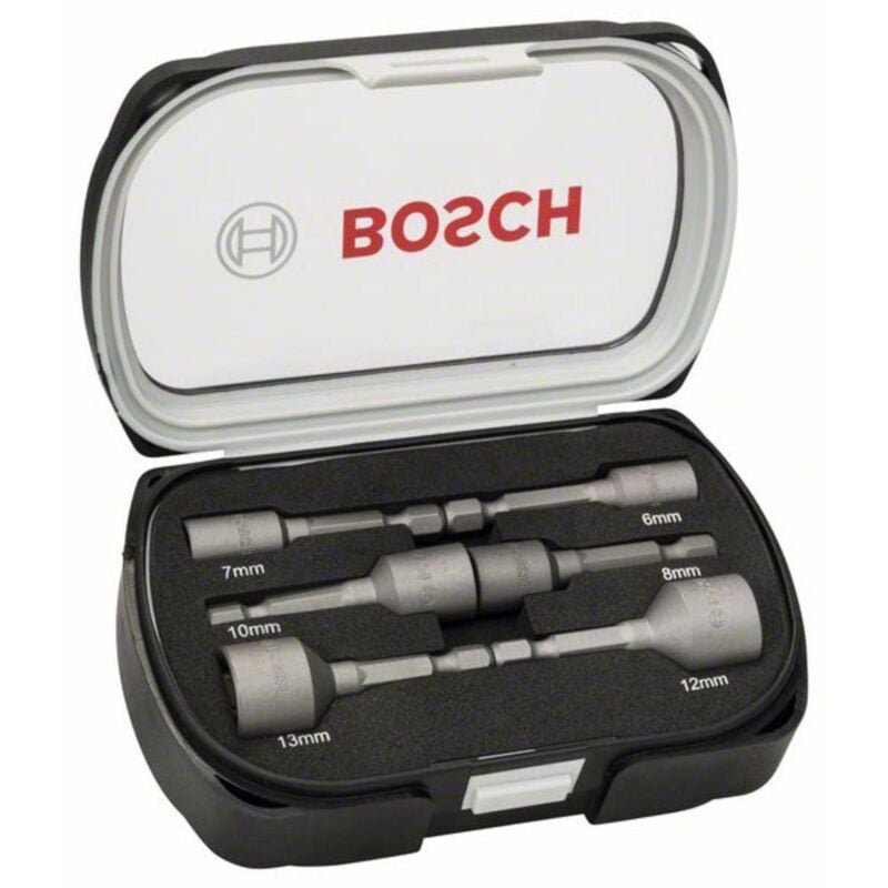 foto del prodotto accessories 2608551079 kit bussole per viti a testa esagonale 6 mm, 7 mm, 8 mm, 10 mm, 12 mm, 13 mm impronta cac bosch