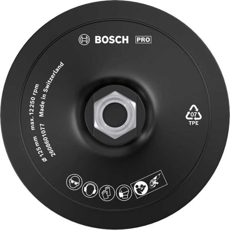 foto del prodotto accessories 2608601077 platorello a strappo, filettatura m 14 125 mm, 12.500 u min diametro 125 mm bosch