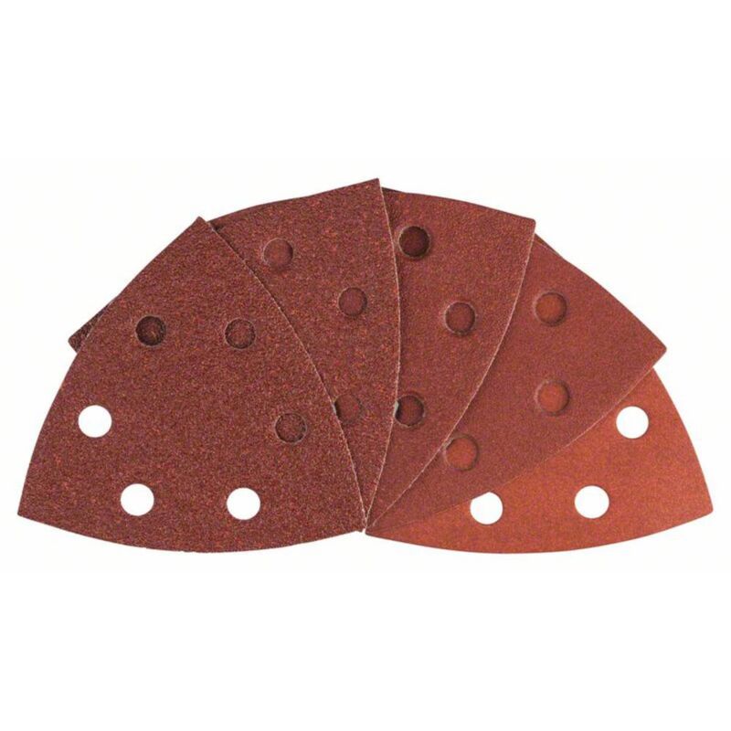 foto del prodotto accessories 2608607540 kit carta abrasiva a delta a strappo, perforato dimensione dei grani 60, 80, 120, 180, 240 bosch