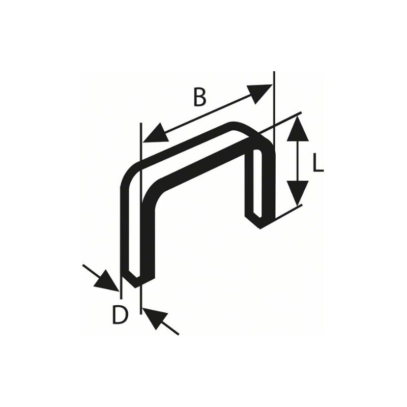 foto del prodotto accessories 2609255822 graffette punto sottile tipo 53 1000 pz. dimensioni l x l 12 mm x 11.4 mm bosch