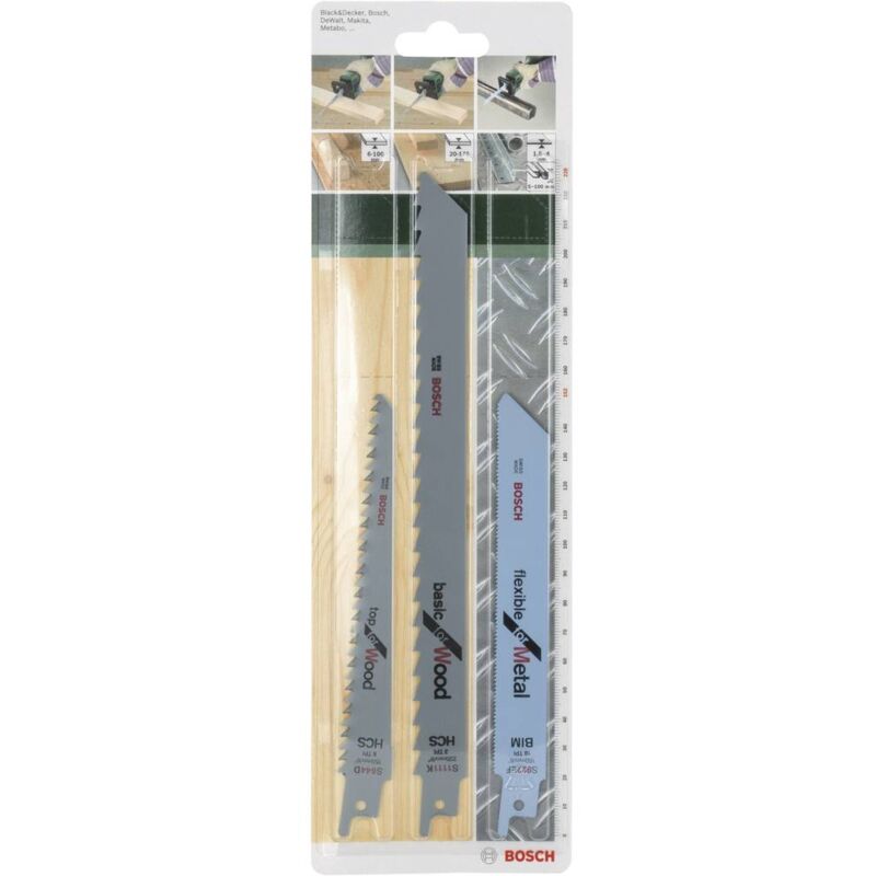 foto del prodotto accessories 2609256715 set di lame per sega universale s 922 ef, s 644 d, s 1111 k 1 kit bosch
