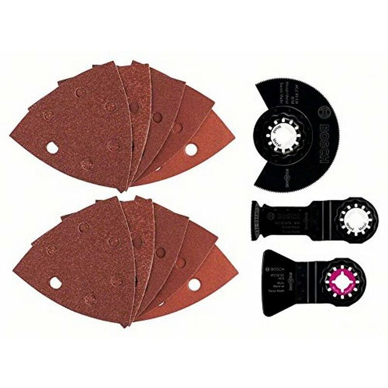 foto del prodotto accessories 2609256977 kit starlock universale, 13 pezzi, per taglierina multipla, legno e metallo 1 pz. bosch