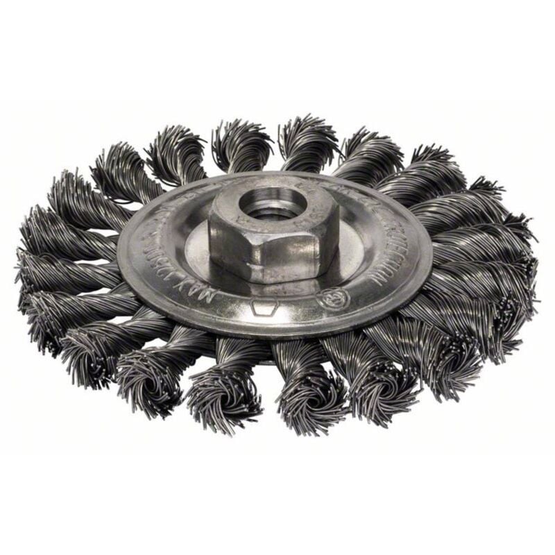 foto del prodotto accessories spazzola a disco filo intrecciato 115 mm, 0,5 mm, 12 mm, m14 2608622059 1 pz. bosch