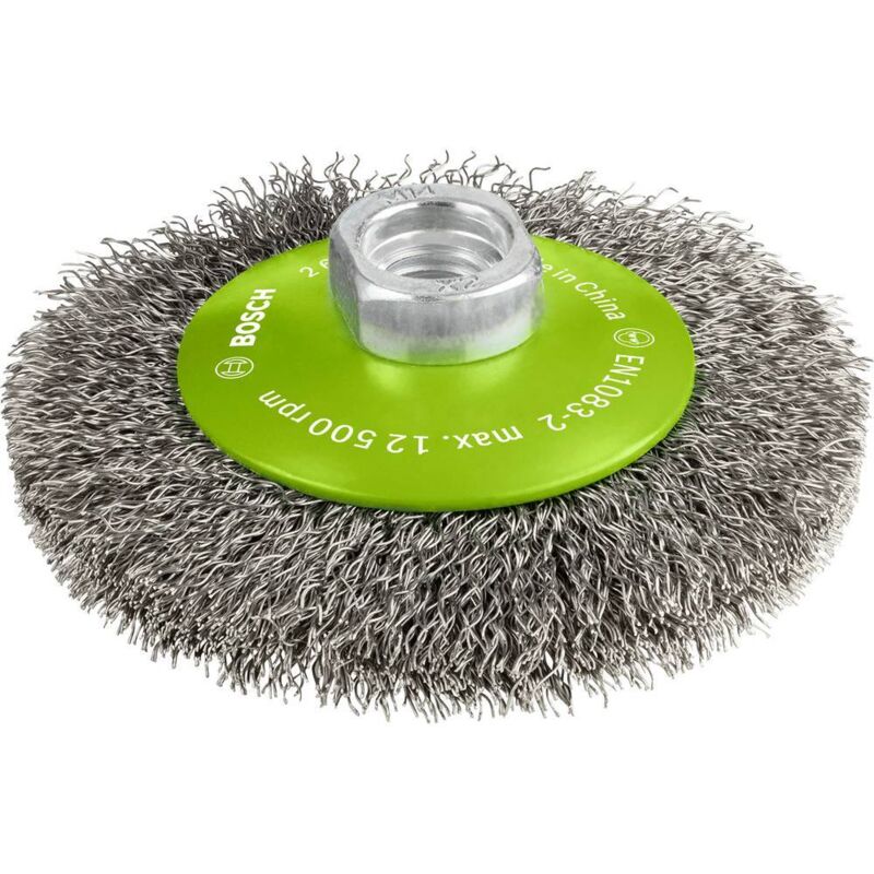 foto del prodotto accessories spazzola conica, inossidabile filo ondulato 100 mm, 0,35 mm, m14 2608622108 1 pz. bosch