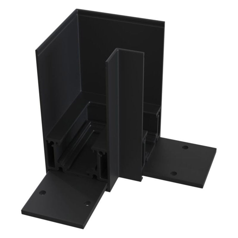 foto del prodotto accessorio binario con spessore 8cm angolare moderno alluminio nero