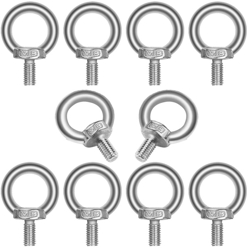 foto del prodotto accessorio di sollevamento, 10 pezzi bulloni ad occhiello m8 in acciaio inossidabile 304 anello di sollevamento