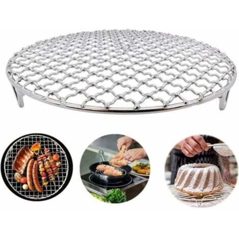 foto del prodotto accessorio per barbecue, griglia di cottura in acciaio inox da 18 cm 7,1 pollici, griglia rotonda, griglia di raffreddamento impilabile