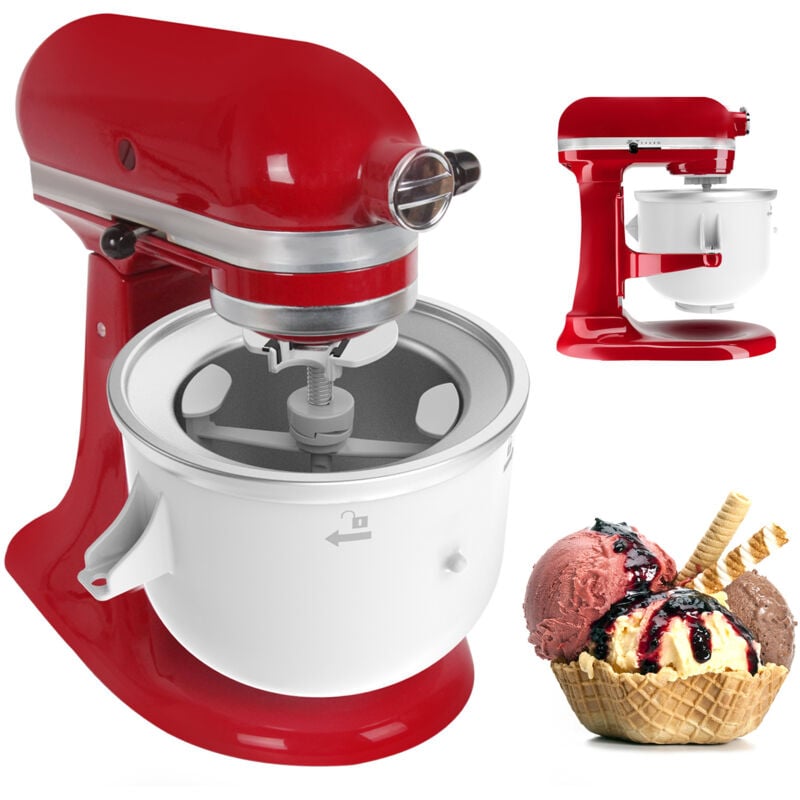 foto del prodotto accessorio per gelatiera per robot da cucina kitchenaid, per yogurt gelato e sorbettiera, adatto a robot da cucina da 4,5 qt e superiori.