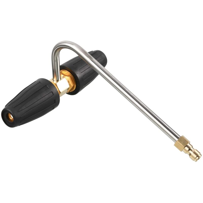 foto del prodotto accessorio per la pulizia delle grondaie per idropulitrice, 2 ugelli turbo rotanti, attacco rapido da 1 4 , 3300 psi