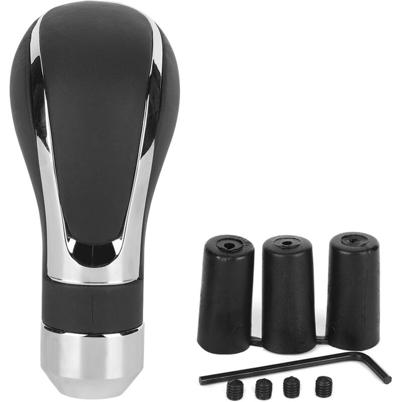 foto del prodotto accessorio pomello cambio testa leva cambio automatico universale in plastica nera per auto eosnow