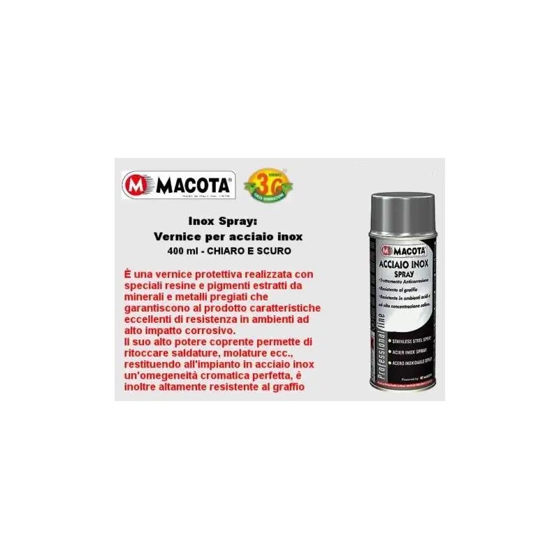 foto del prodotto acciaio inox naturale spray vernice 400ml non cola macota