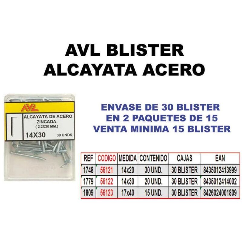 foto del prodotto acciaio zincato alcayata blister 14x20 1748
