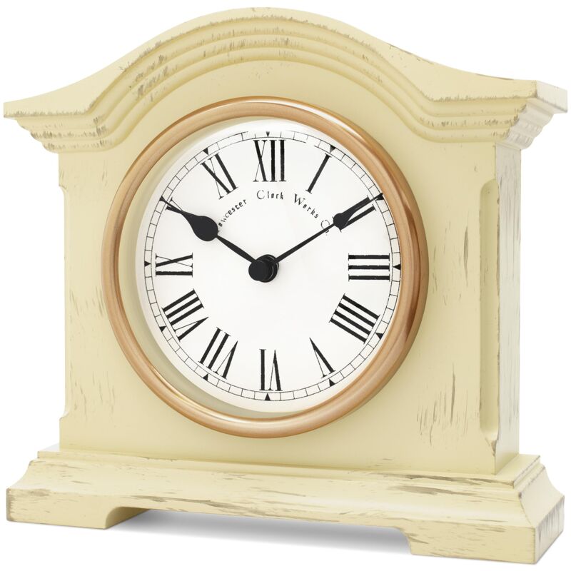 foto del prodotto acctim towcester clock works co. falkenburg orologio da camino invecchiato al quarzo, crema
