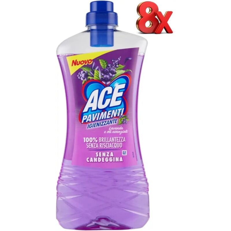 foto del prodotto ace 8x detergente igienizzante pavimenti senza candeggina alla lavanda da 1lt
