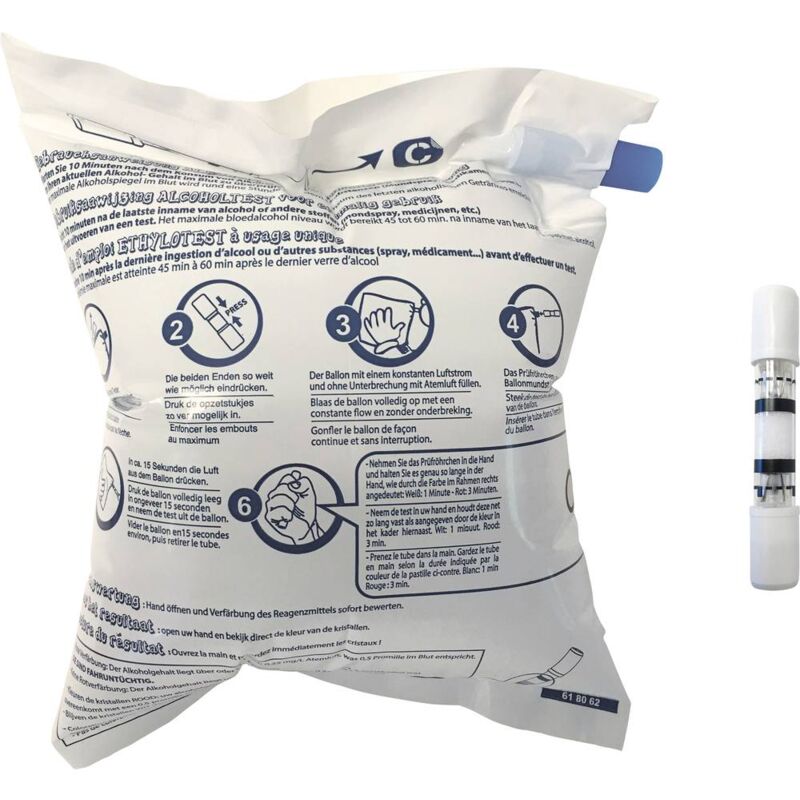foto del prodotto ace etilometro bianco, blu, giallo 0.0 fino a 0.5 con approvazione nfx