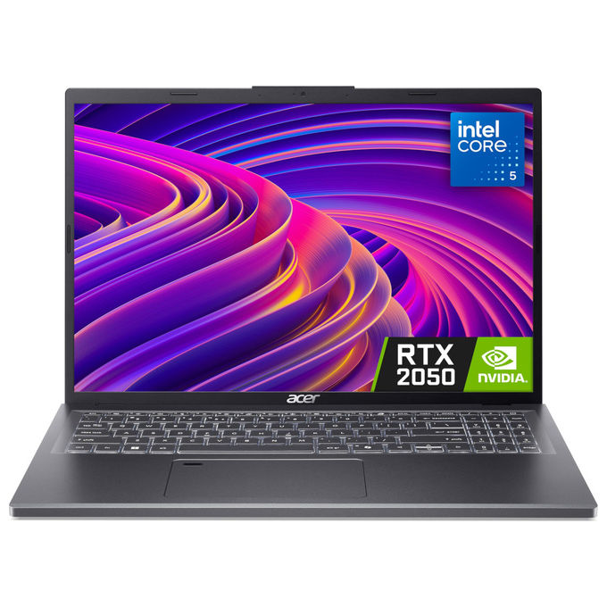 foto del prodotto acer aspire 16 notebook 16 intel i5 16gb ram 512gb ssd rtx 2050 grigio a16 51gm 567f