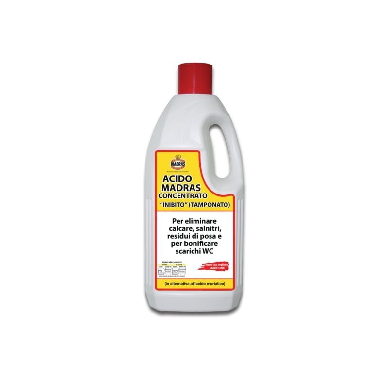 foto del prodotto acido concentrato madras per eliminare salnitri, calcare, residui di posa 2 lt