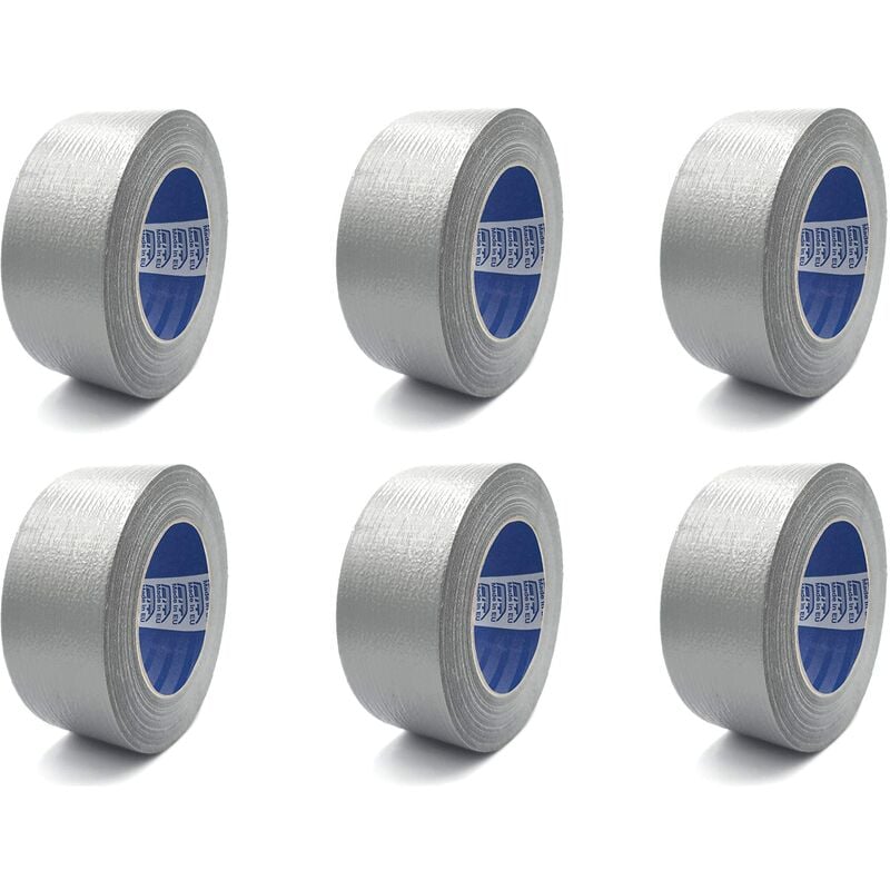 foto del prodotto acit nastro telato americano grigio, confezione da 6 pezzi, 50mm x 25 metri, impermeabile, per riparazioni e fai da te, isolante