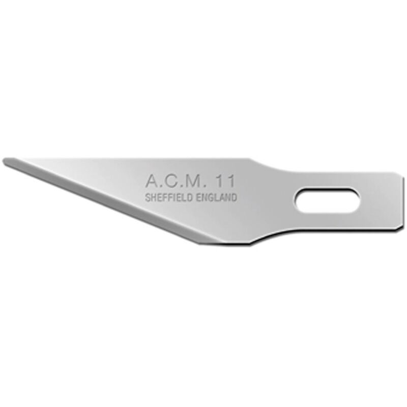 foto del prodotto acm11 sm lama per bisturi 40 mm carbonio carbone 50 pz.