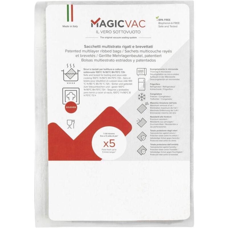foto del prodotto aco1024 sacchetti per sottovuoto l x a 20 cm x 30 cm magic vac