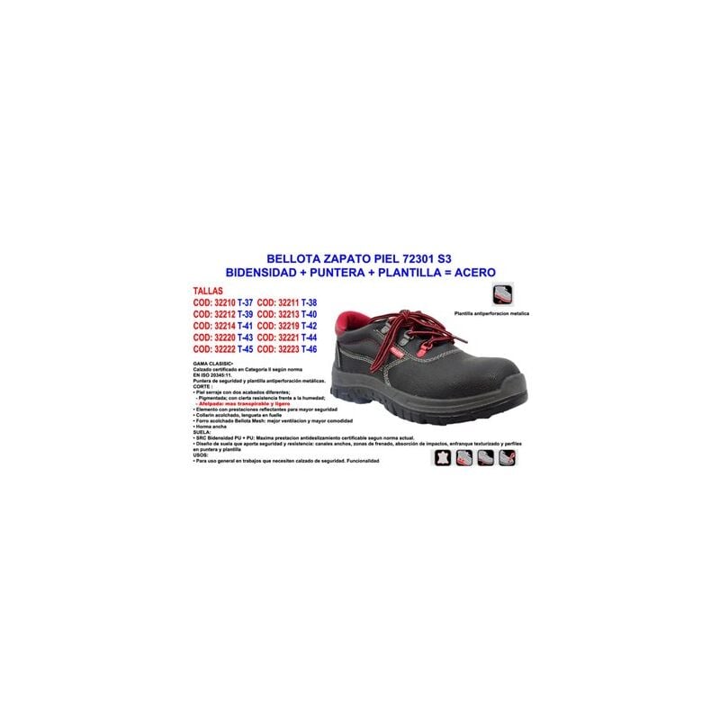 foto del prodotto acorn 72301 scarpa in pelle s3 numero 39 con puntale e suola in acciaio