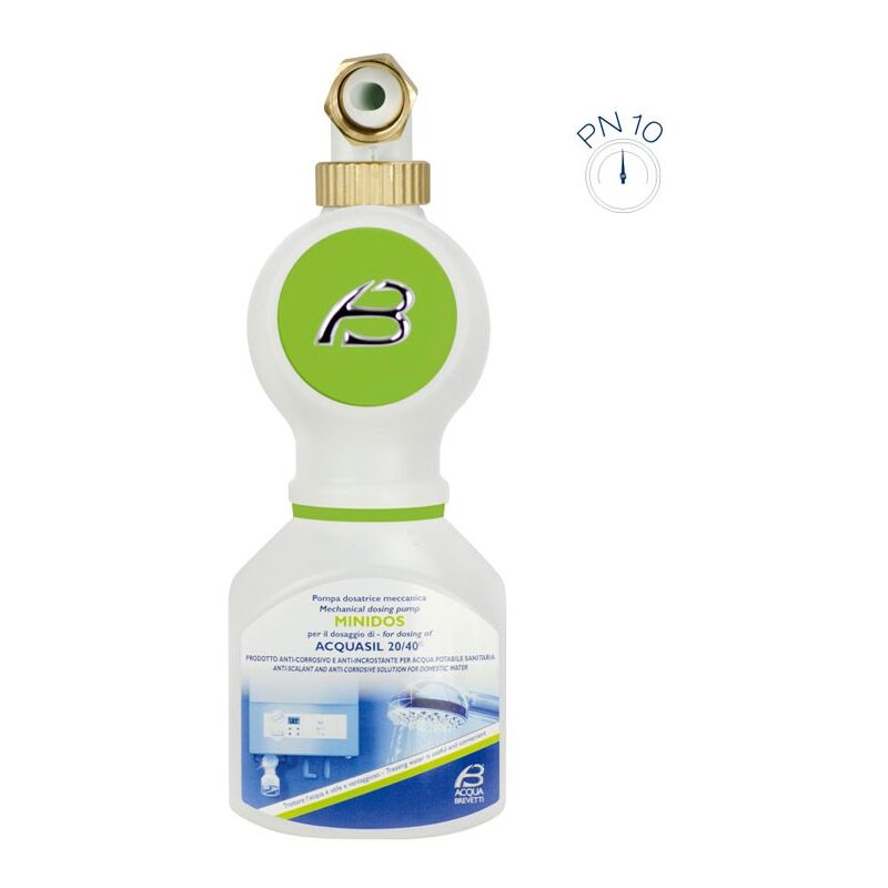 foto del prodotto acqua brevetti minidos 1 2 f 0,8m3 h pompa dosatrice volumetrica meccanica completa di prima ricarica di acquasil 20 40 pm009s