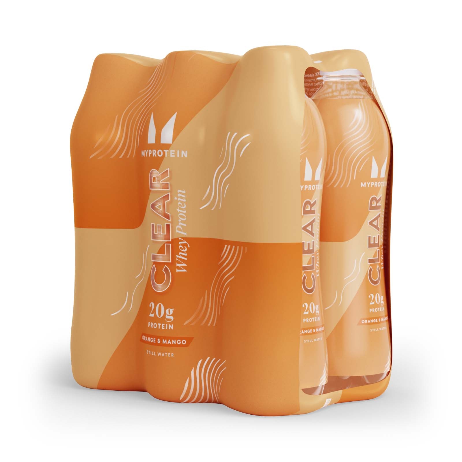 foto del prodotto acqua proteica pronta da bere confezione da 6 6 pack arancia e mango