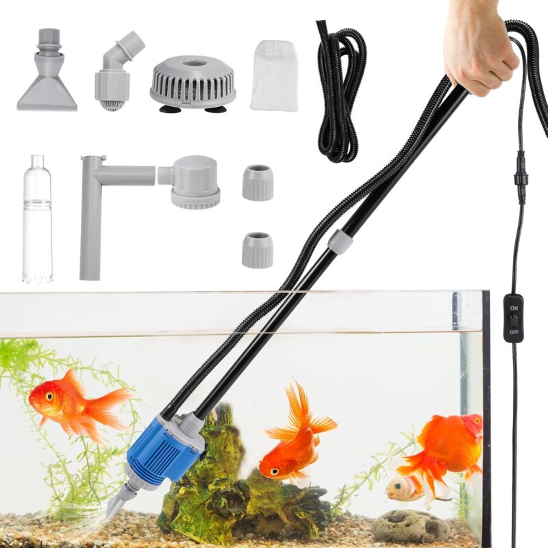 foto del prodotto acquario elettrico, cambia acqua automatico 6 in 1, aspirapolvere per acquari per cambio acqua, pulizia della sabbia, rimozione dello sporco, doccia,