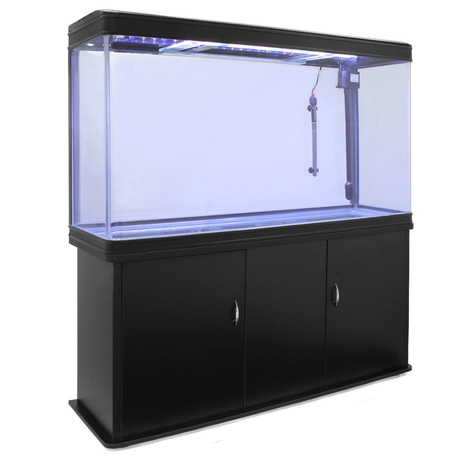 foto del prodotto acquario grande per ufficio, casa e reception 300 litri armadietto nero