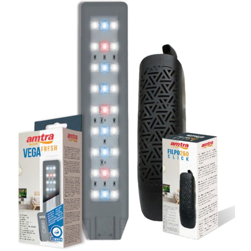 foto del prodotto acquario in vetro amtra nanotank system 15 con angoli frontali arrotondati completo di luce led e filtro