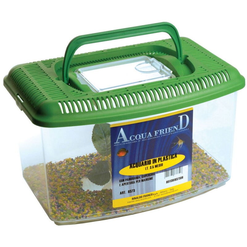 foto del prodotto acquario trasportino con decorazioni in plastica per pesci grande 31x21x20h cm