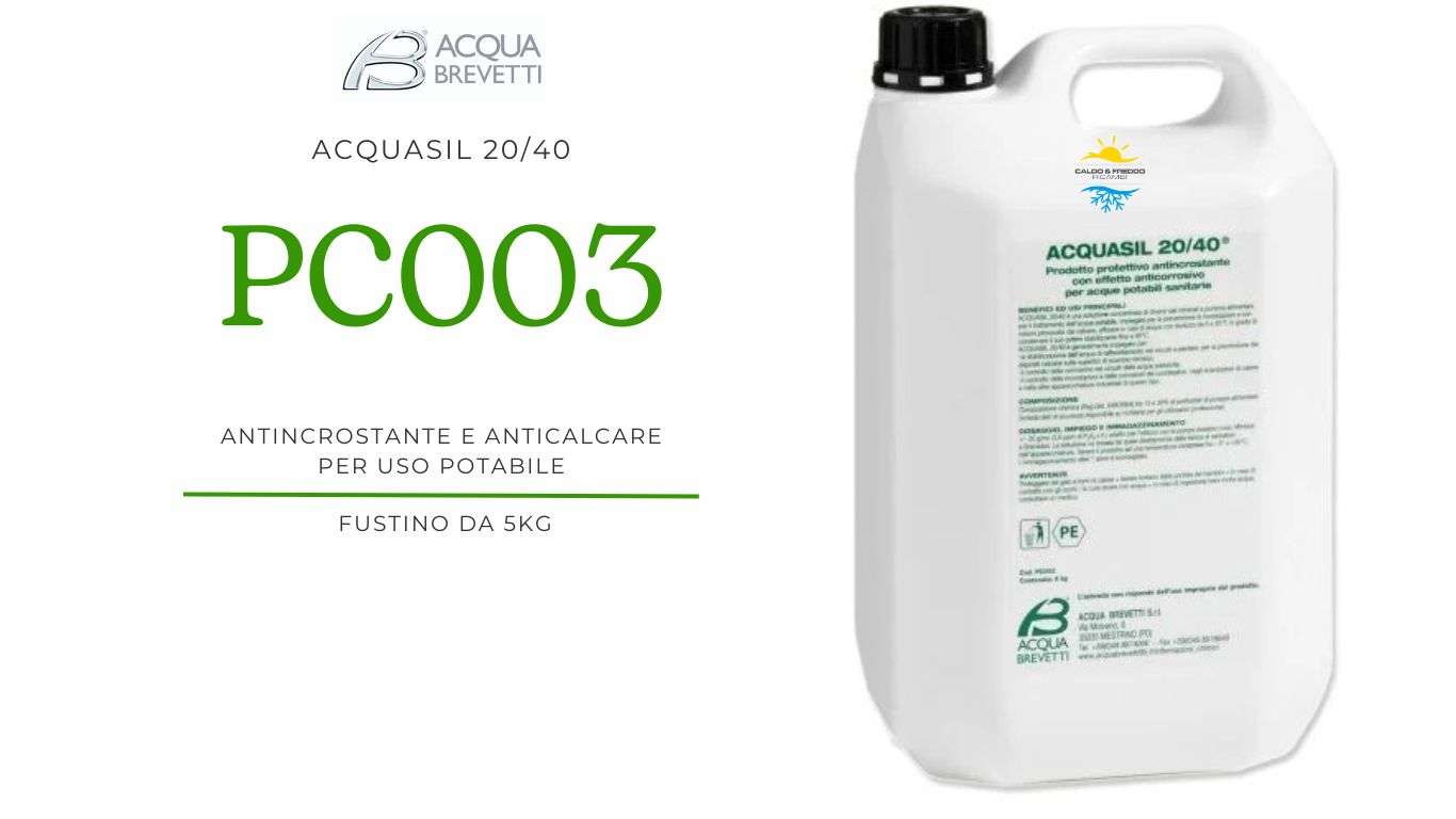 foto del prodotto acquasil 20 40 tanica 5 kg anticorrosivo ed antincrostante pompe minidos e bravodos pc003 acquabrevetti