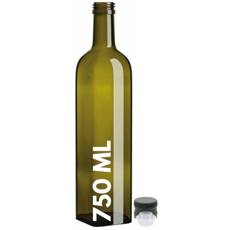 foto del prodotto acquaverde 1 bottiglia marasca in vetro scuro uvag, bottiglia per olio e liquori da 750 ml con tappo dosatore