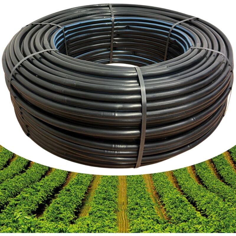 foto del prodotto acquaverde ala gocciolante 20 mm passo 40 cm rotolo da 300 mt, tubo in polietilene, doppio foro, per irrigazione a goccia, nero