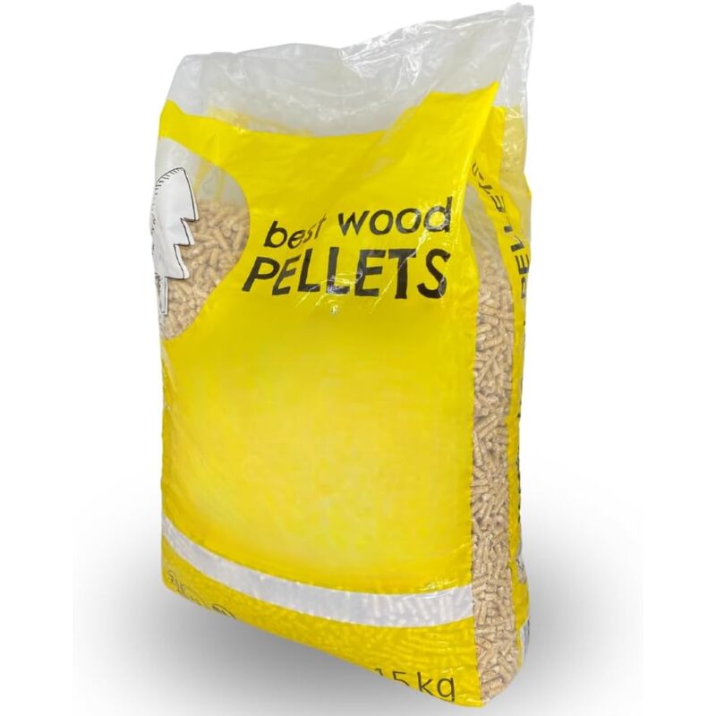 immagine 0 del prodotto acquaverde pellet bianco di abete premium ad alto potetere calorifero, certificato en plus a1 per riscaldamento, stufe, camini e forni 3 sacchi,