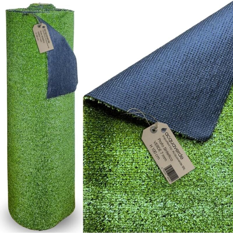 foto del prodotto acquaverde prato sintetico da 7mm per giardino, balcone, terrazzo, piscina erba artificiale, sintetica resistente agli uv, facile da pulire e