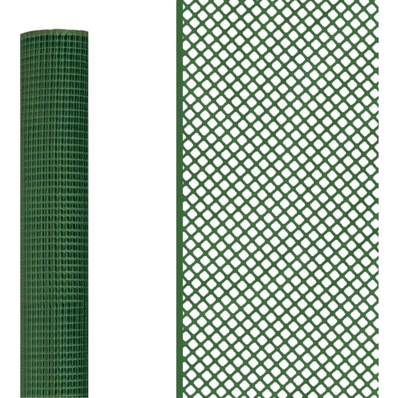 foto del prodotto acquaverde rete protettiva quadra in plastica, maglia 10x10 mm, h. 1 metro, fascette in omaggio 1x10 mt, verde 