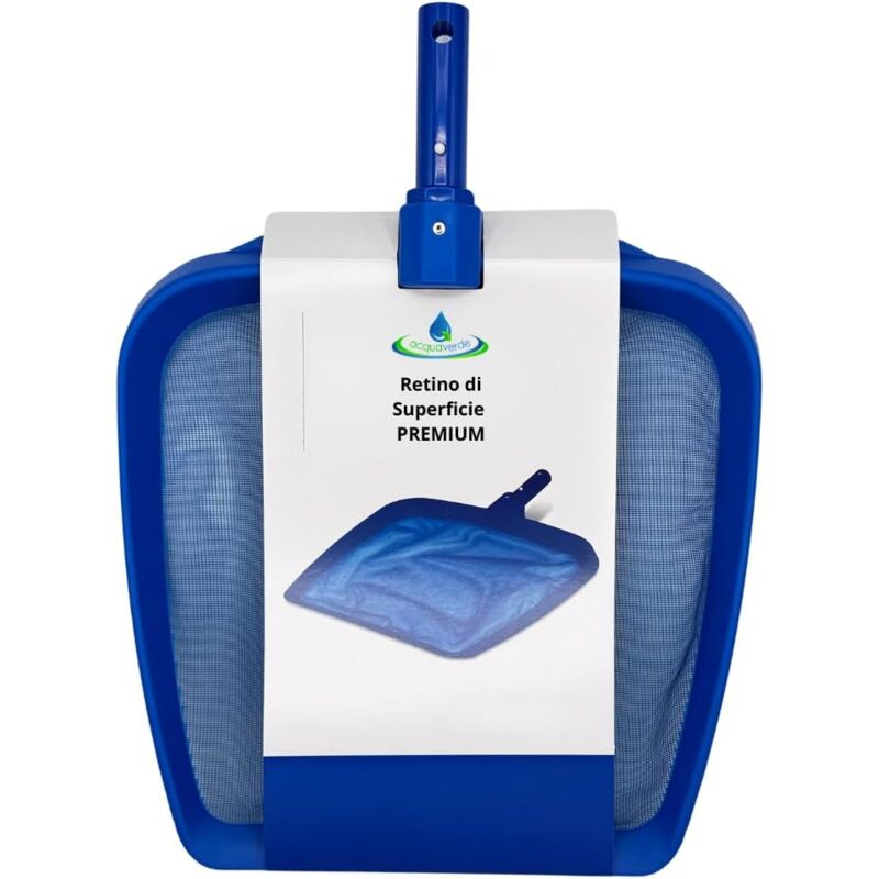 foto del prodotto acquaverde retino di superficie premium per la raccolta di foglie, insetti e detriti dalla piscina, in plastica resistente con design idrodinamico,