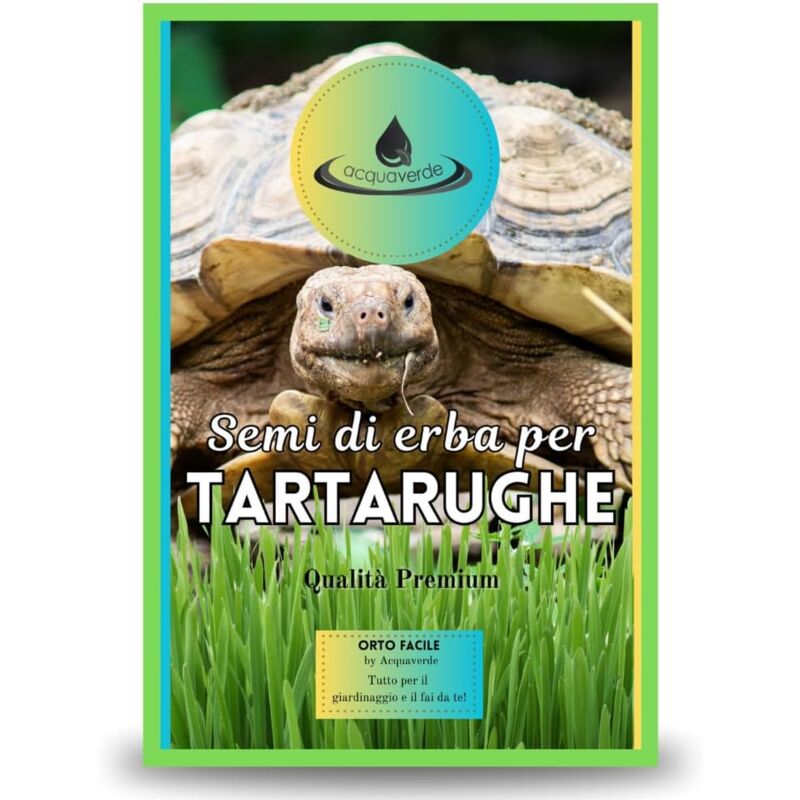foto del prodotto acquaverde semi di erba per tartarughe di terra, mix di tarassaco, cicoria, scarola e lattuga per nutrizione ottimale, made in italy orto facile