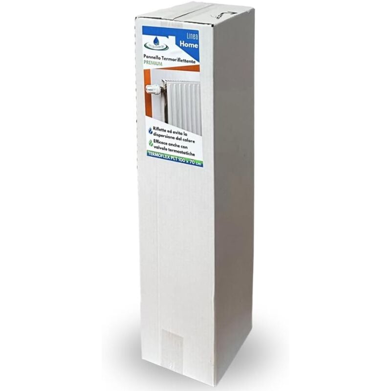 foto del prodotto acquaverde set 15 pannelli termoriflettente per termisifoni e caloriferi in plt goffrato e alluminizzato, cm. 70x100, bianco con biadesivo incluso