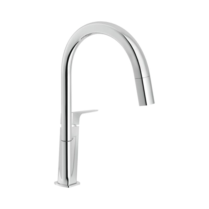 foto del prodotto acquaviva vv103127cr rubinetto cucina con doccia estraibile codice prod vv103127cr nobili