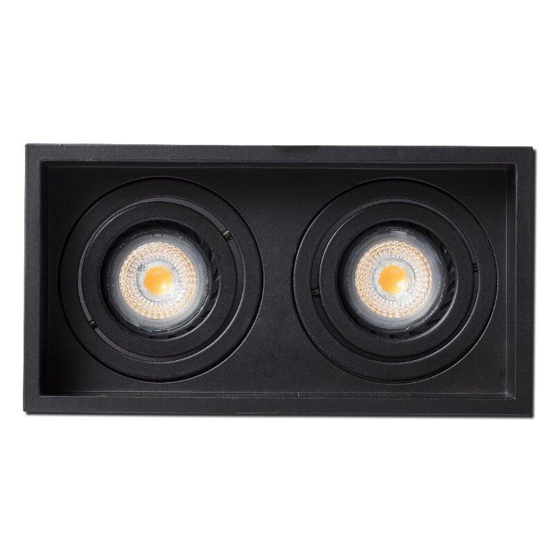 foto del prodotto acre empotrable de techo negro orientable cuadrado 2 luces