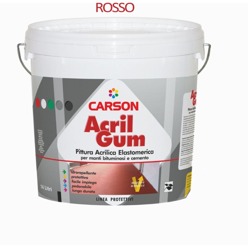 foto del prodotto acrilgum rosso eco lt. 14 rivestimento acrilico impermeabile e resistente uv