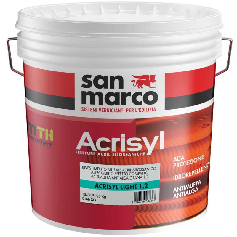 foto del prodotto acrisyl light 1,2 rivestimento acril silossanico alleggerito bianco kg 1
