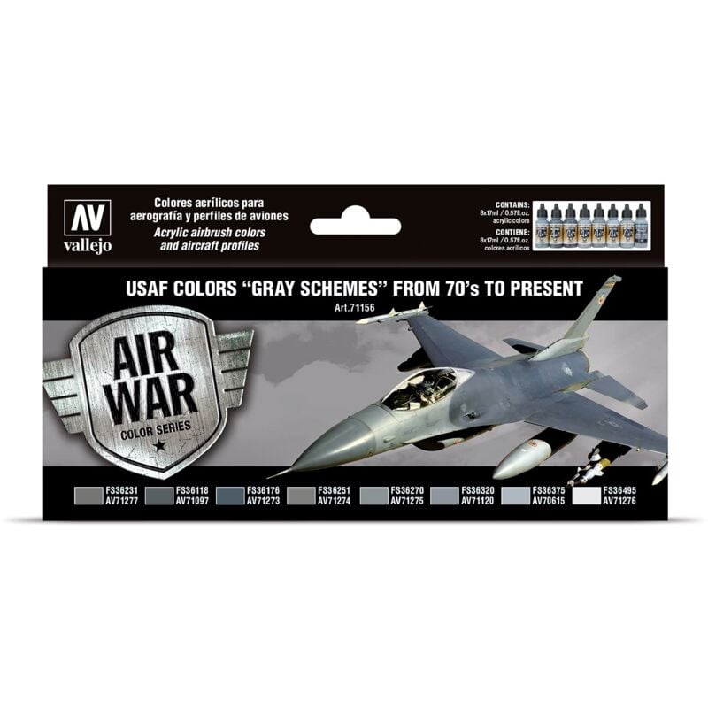 foto del prodotto acrylicos vallejo model air set di colori acrilici per aerografo, grigio