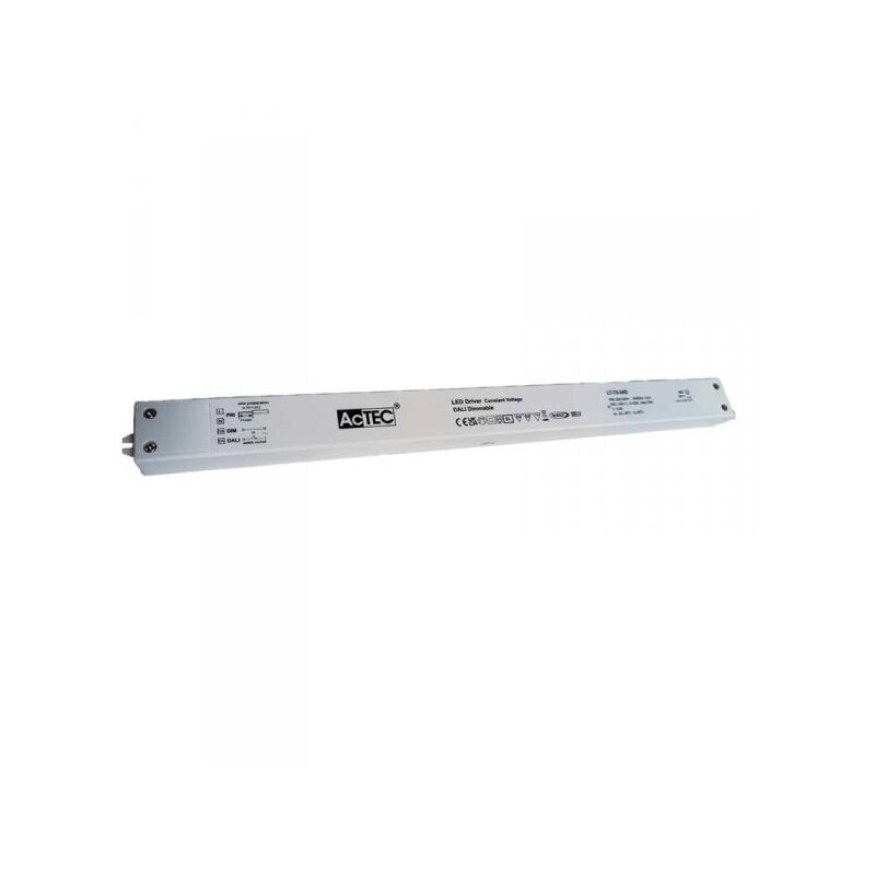foto del prodotto actec alimentatore dimmerabile dali2 push pulsante 24v 75w super slim 400x32x21,6mm