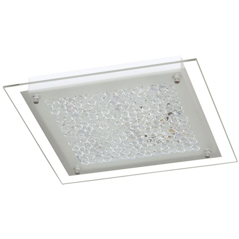 foto del prodotto action plafoniera soggiorno plafoniera, vetro a goccia, bordo trasparente, 15w 1200 lumen bianco caldo l xx h 25 x 25 x 5 cm 976701060300