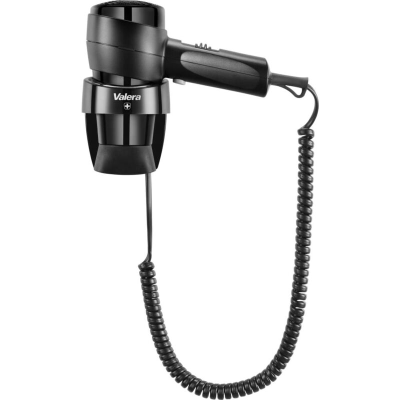 foto del prodotto action super plus 1600 542.06 038a ab asciugacapelli da parete nero opaco valera